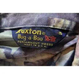 VINTAGE Buxton Bug a Boo Permanent Press Kids Button Up Shirt Art Print Size 18