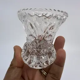 Clear Cut Crystal Toothpick Holder 3”