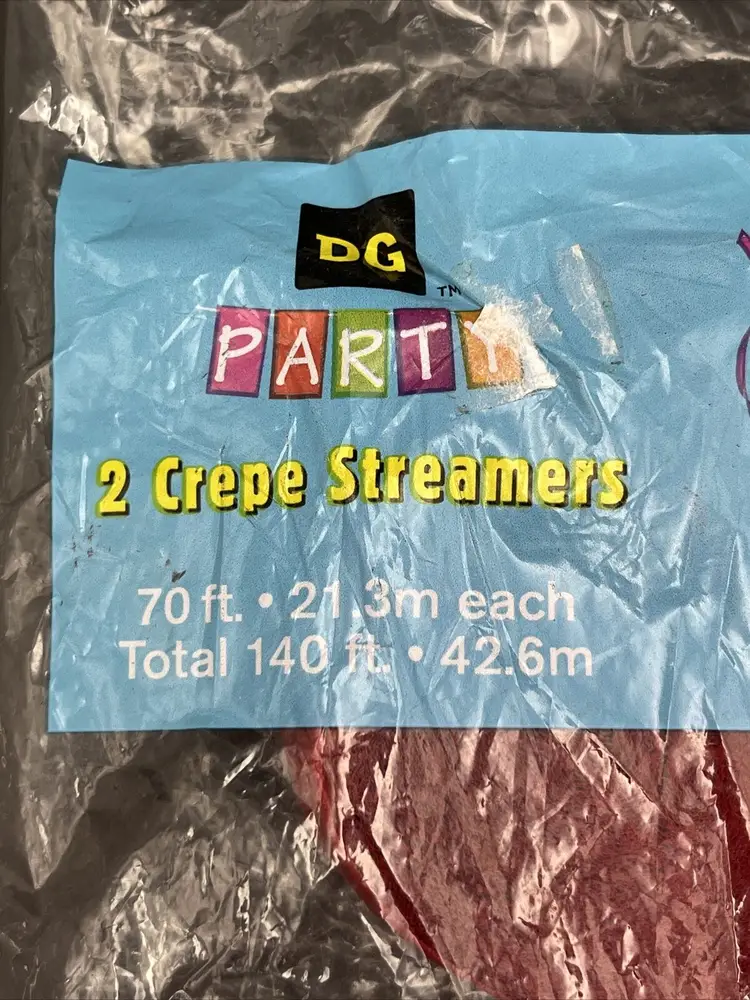 2 Crepe Paper Apple Cherry Red DG Party Decoration Streamers 70' Each 140' Total