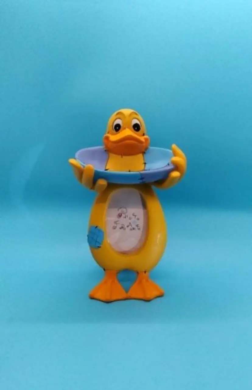 Duck Figurine with Photo Frame and Dish