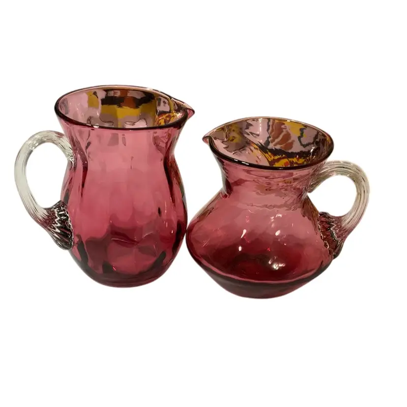 1 Pilgrim Glass Sugar And Creamer Cranberry Pink Art Glass