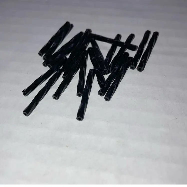 Black Glass Beads! 1” Long! Great Spider Legs!