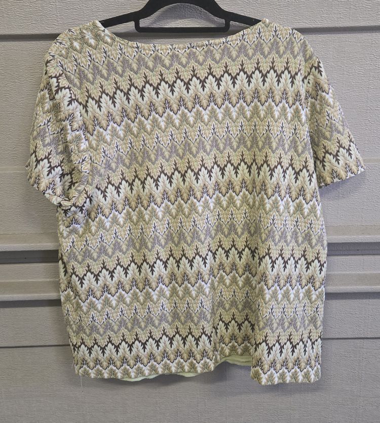 Alfred Dunner Women's Mesh Knit Top Lime Print Size XL