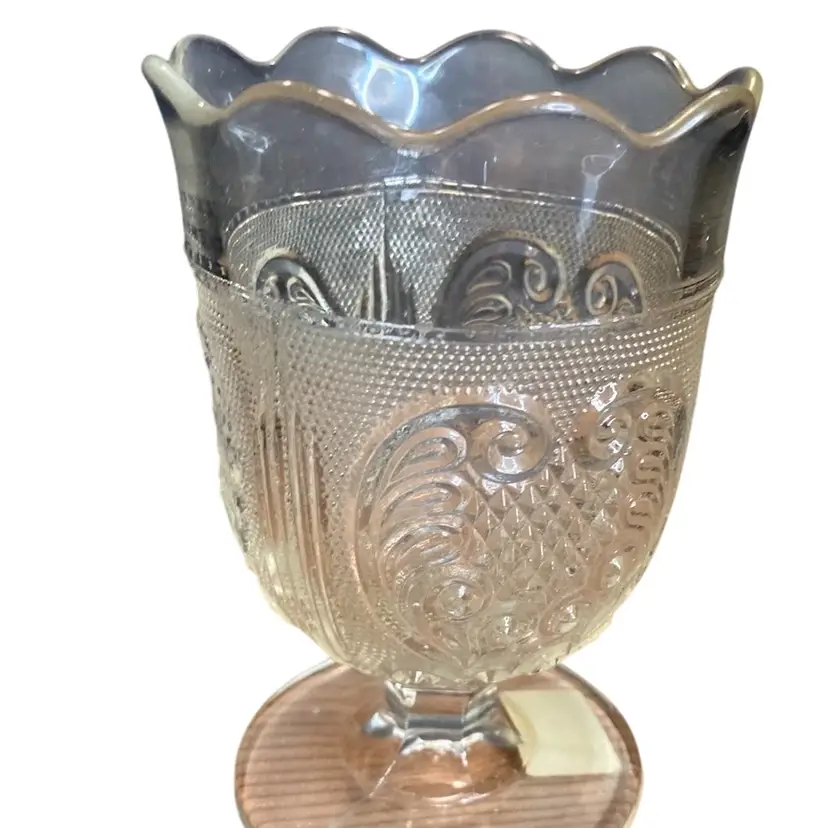 EAPG Spooner Rochelle Pattern Princess Feather By Bakewell Pears &Co
Yellow Tint