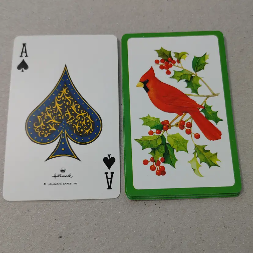 1 Single Swap Card - Playing Card. Cardinal bird green trim. Dimension 2.5 x 3.5. Read description.