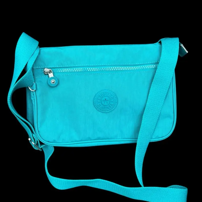 Turquoise Kipling Crossbody Bag With Adjustable Strap