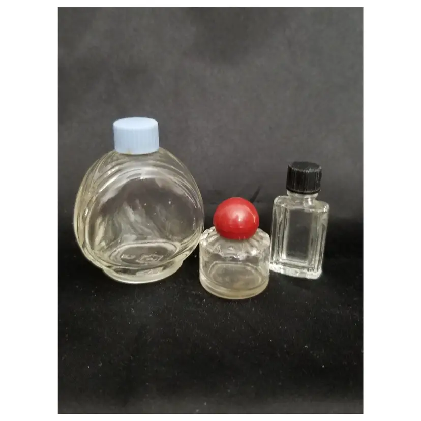 #128 Vintage Mini Glass Perfume Bottles - Set of 3