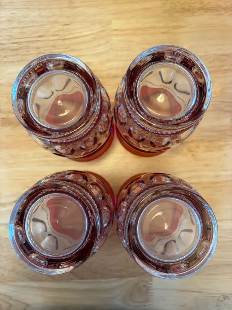 Vintage Tiffin-Franciscan Kings Crown Ruby Flash Glass Tumblers