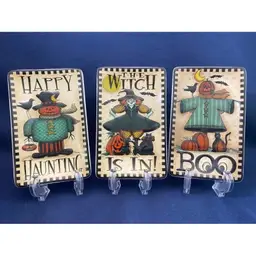 Halloween Ceramic Wall Hangings Angela Anderson by Suzanne Cruise – Set of 3