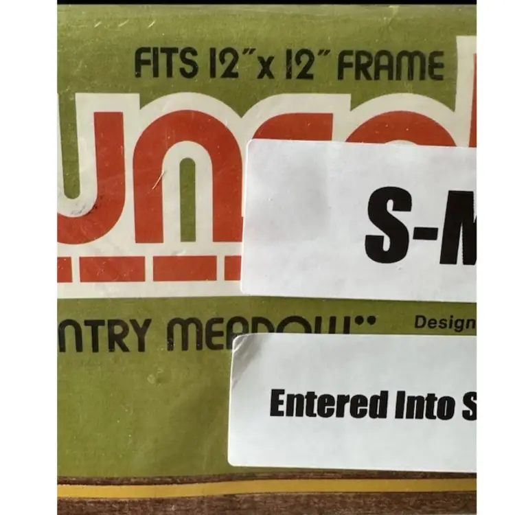 Vintage 1979 Sunset Stitchery Country Meadow Cross Stitch Kit Farm Red Barn Cows 2800