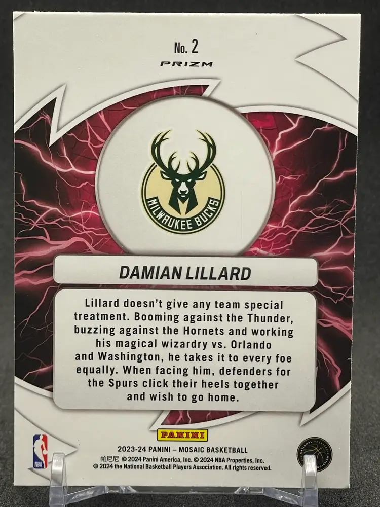 Damian Lillard 2023-24 Mosaic Thunder Road #2 Green Mosaic Prizm