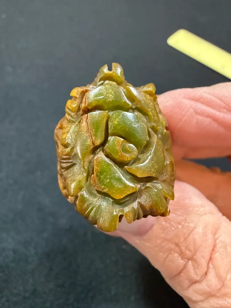 Antique Bakelite Carved Rose Ring - Size 7