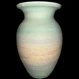Vintage Textured Pottery Vase Pastel Rainbow Signed