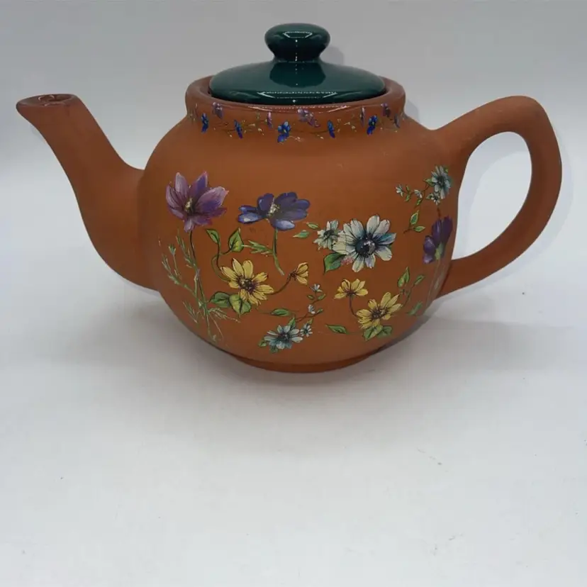 Teapot Hand Painted “Rose Garden” 10” x 6” Hand Painted Flowers!