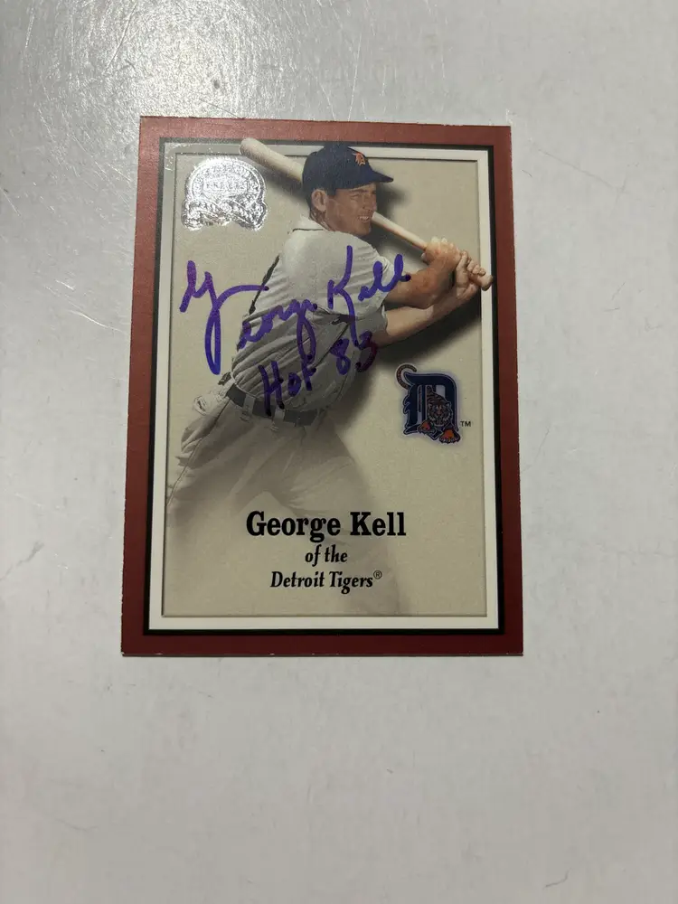 George Kell - 2000 Fleer Greats of the Game # 83 signed Detroit Tigers With Hall of Fame inscription