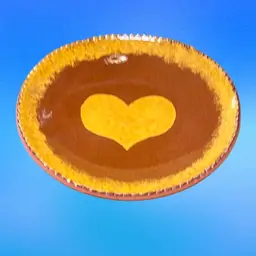 26. Primitive Folk Art P.&G Pottery Heart Plate Red Wire