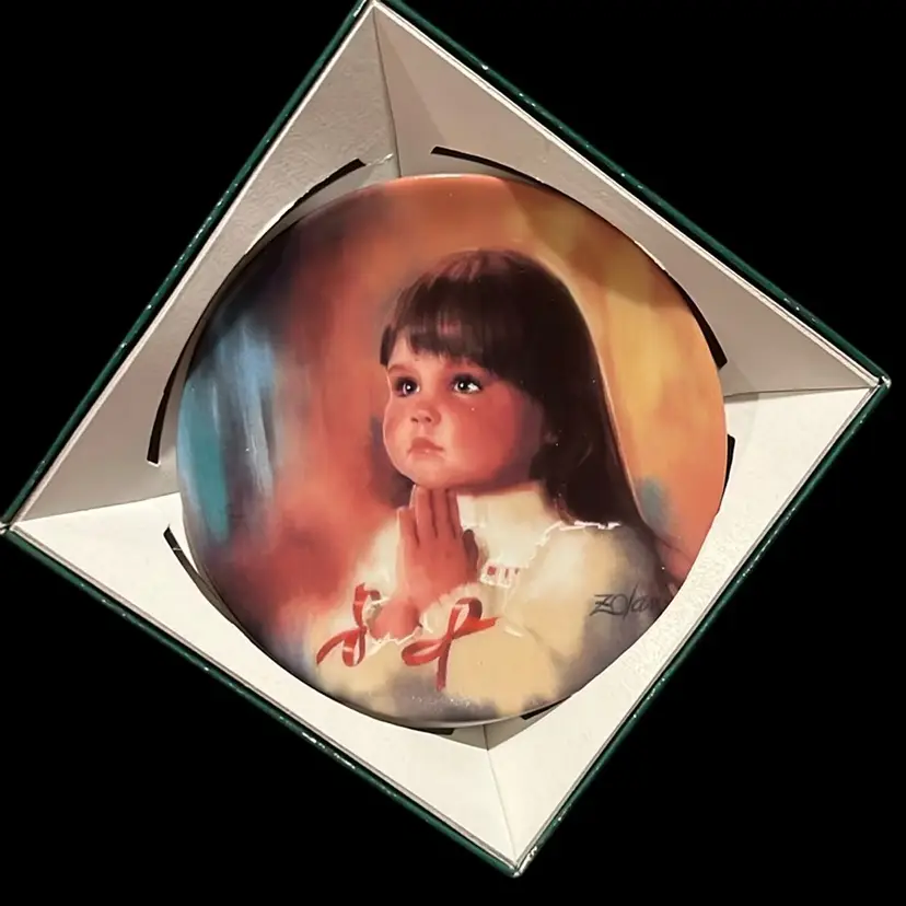 Vintage Miniature Zolan Plate “A Christmas Prayer “ 3.5”