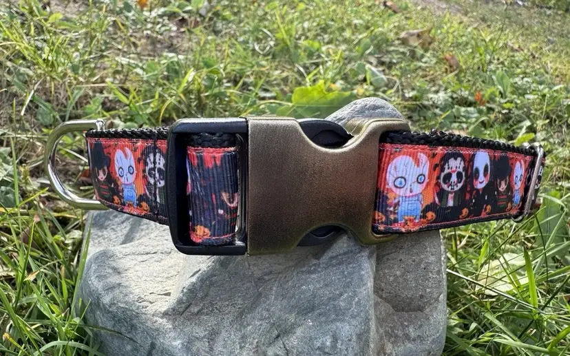 Dog Collar Halloween Chucky Freddy Horror Large Handmade Heavy Duty NEW