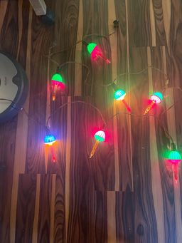 Vtg Set Of 8 Christmas Lights Candle Lamps Colorful