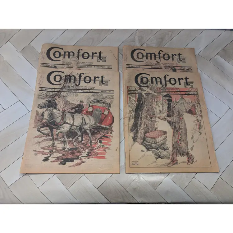 Lot Of 4 Vintage Issues Of Comfort Newspaper 1934-35