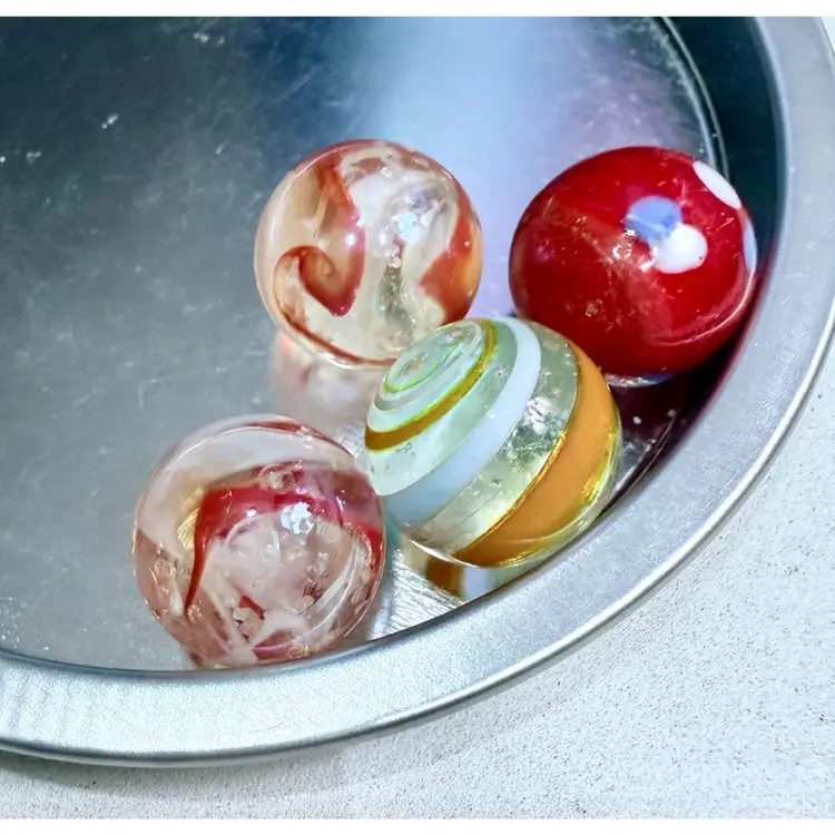 4 Unique Orange Marbles