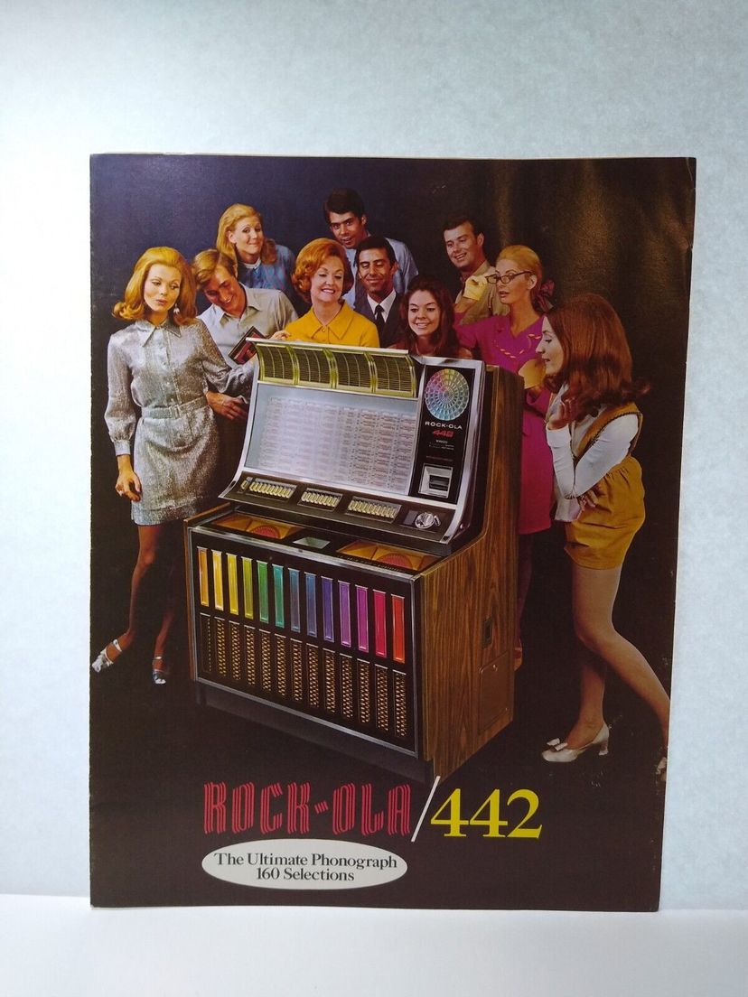 Rockola 442 Jukebox Flyer Original Phonograph Music Fold-out Brochure