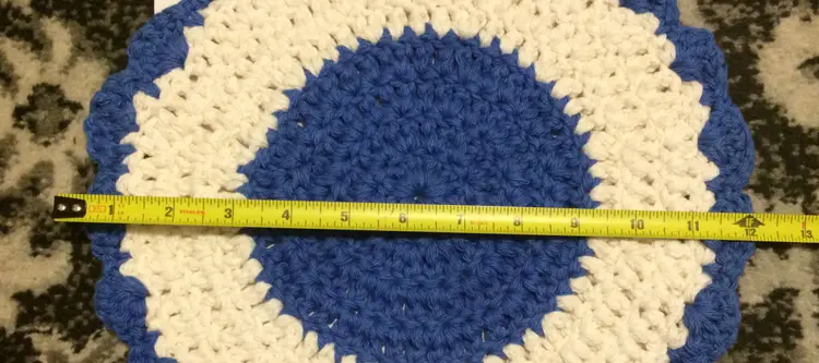 Handmade Doily! Blue and White 12" Round