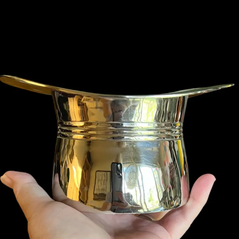 E.P.N.S. Ware India Top Hat Silver Plated Metal 3" Height 6.5" Width