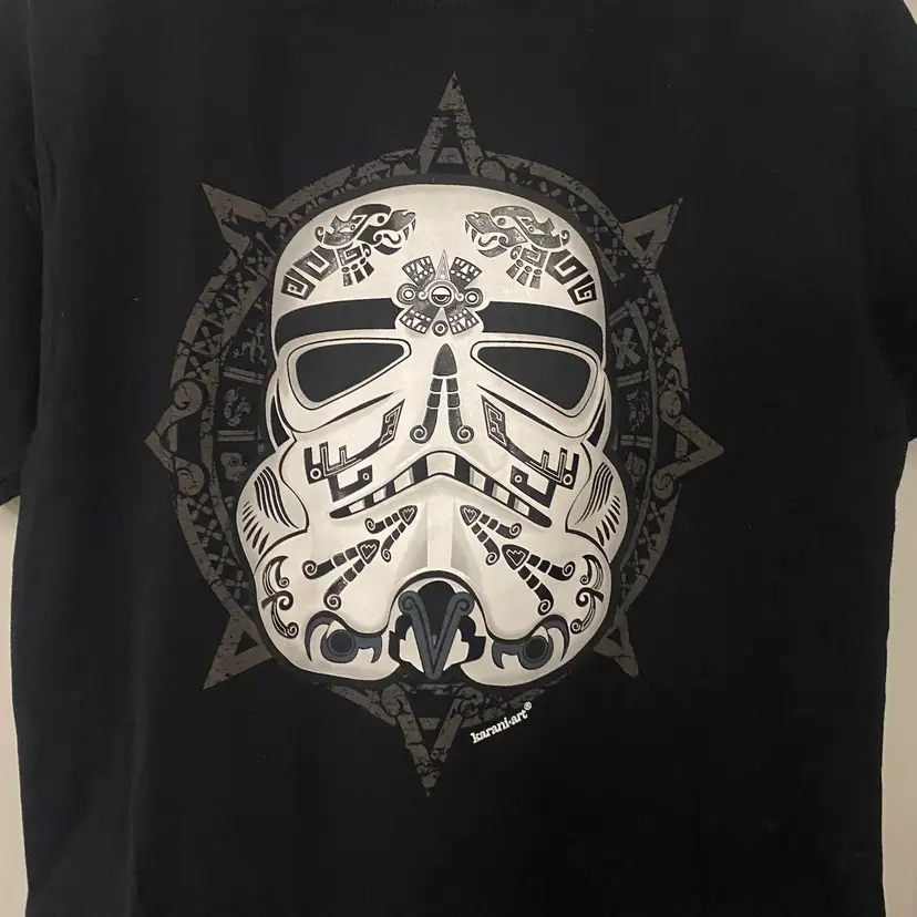 Karani Art Mens Graphic Tee T Shirt Black M Stormtrooper Helmet Aztec Star Wars