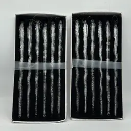 #2916 Contemporary blown glass icicle or spiraling Christmas tree ornaments.