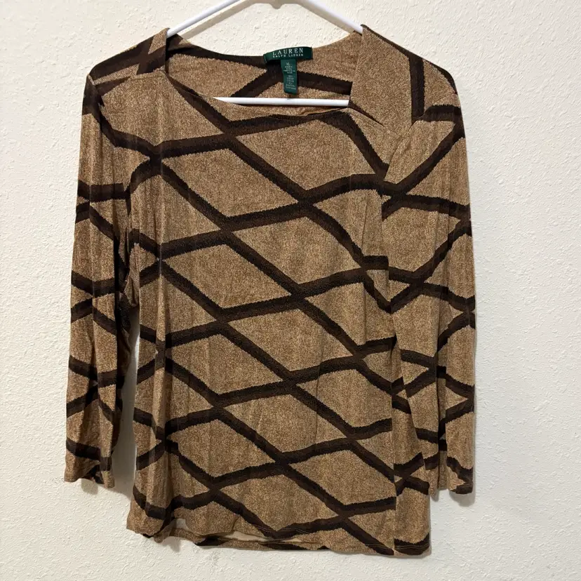 Lauren Ralph Lauren Tan Brown Funky Sweater