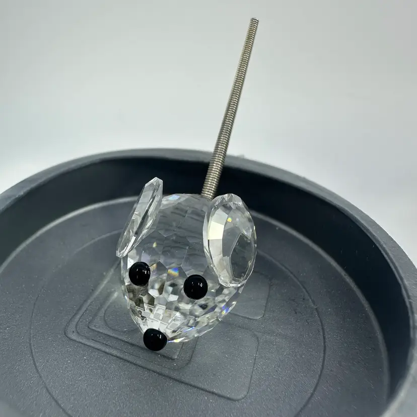 Swarovski Retired Crystal Mouse w/ Spring Tail -Original Box
