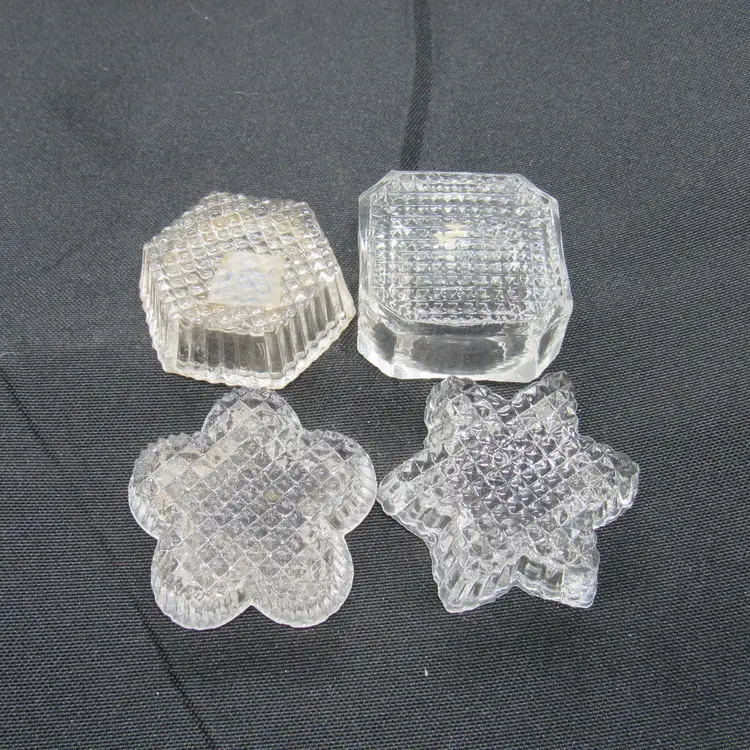 4 Small Vtg Assorted Shaped Glass Open Salt Cellars (#67)