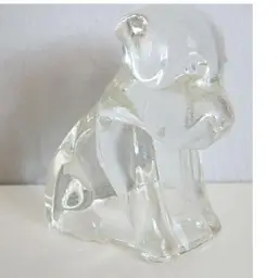 Vintage Federal Glass Sitting Dog Candy Container