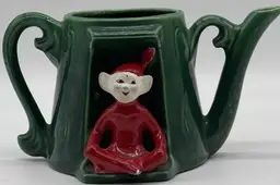 Vintage Red Pixie Elf With Green Pitcher Kitschy Fantasy Retro 1950’s MCM