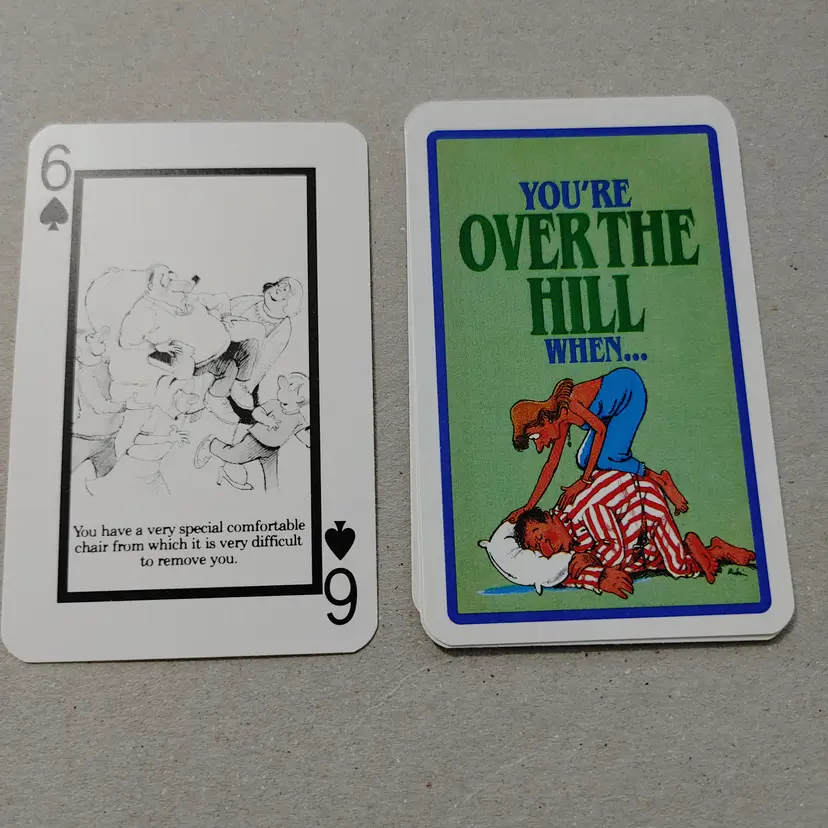 1 Single Swap Card - Playing Card. Over the Hill- special chair. Dimension 2.5 x 3.5. Read description.