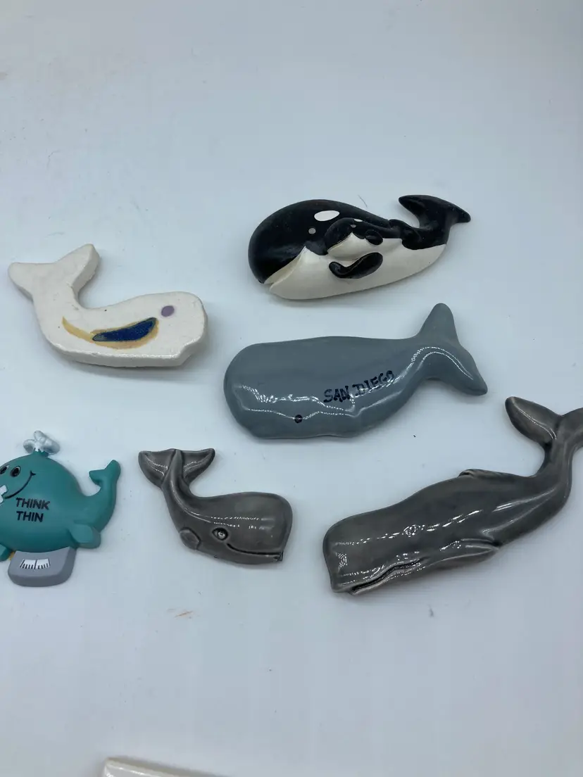 Misc. Ceramic Whale Magnets