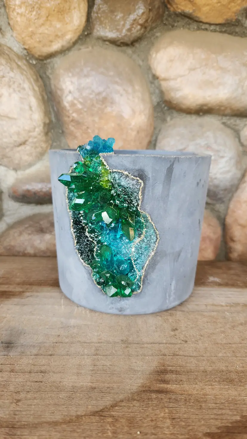 Geode Pot - GREENS - XL Cylinder