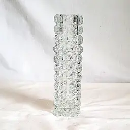 Vintage Glass Hobnail Vase 7 in Tall