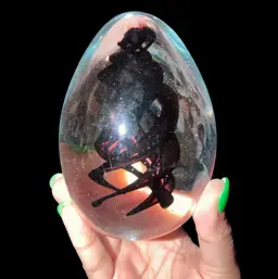 Beautiful Large Purple Swirl Art Glass Egg Paperweight