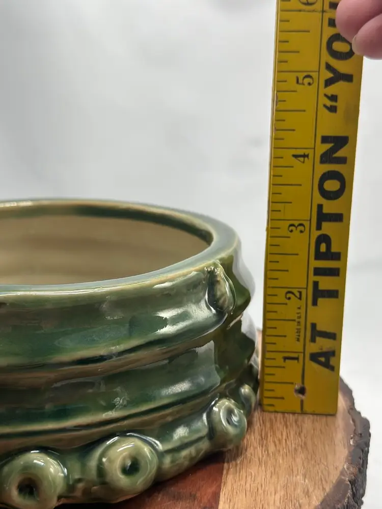 Vintage Panda Planter Dish Ceramic Bamboo Majolica Playful