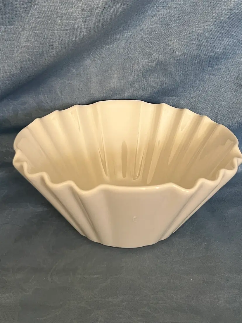 French Fluted Revol White Porcelain Bowl- France S75