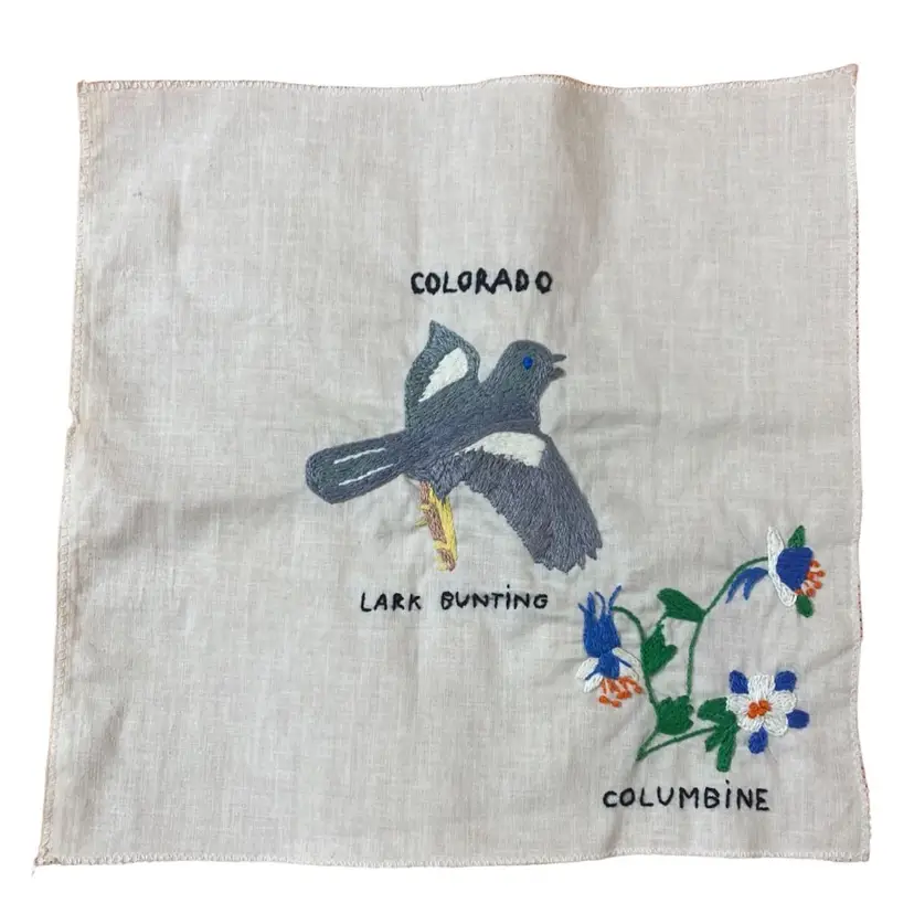 CREWEL Colorado State Bird And Flower