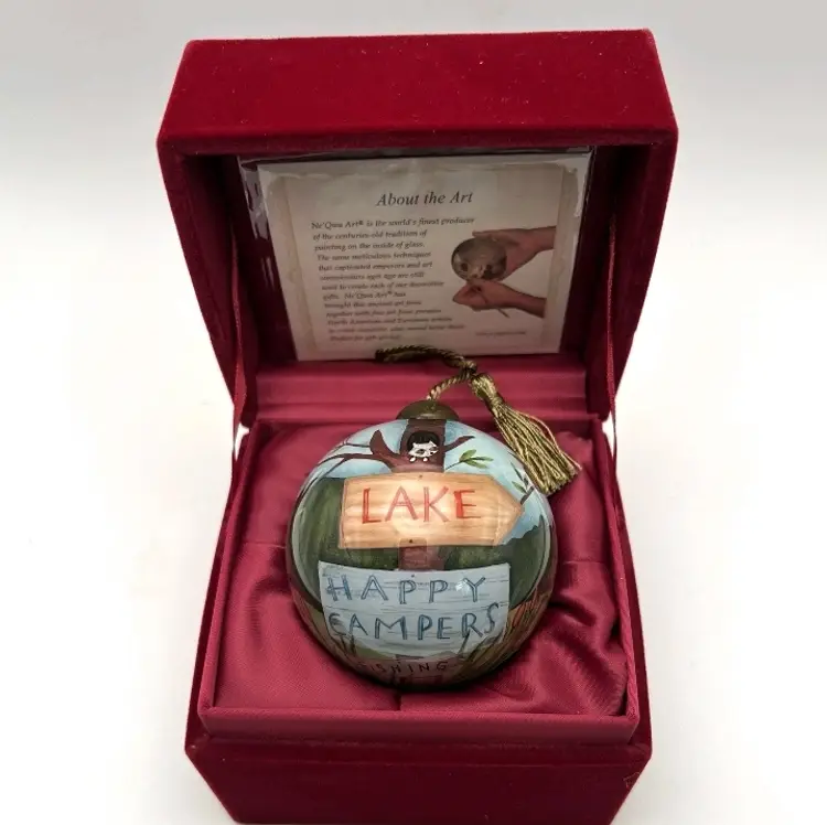 Ne’Qwa Art, Housewarming Gifts, “Happy Campers” Artist Susan Winget Petite Round