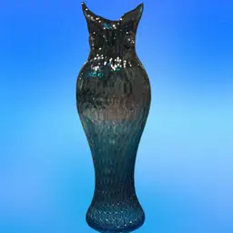 Empoli Deep Teal Honeycomb Owl Vase -1970's