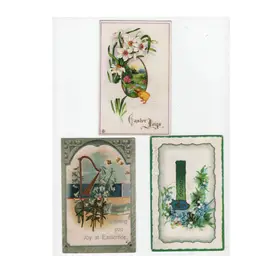 Antique Easter Postcards Undated Written Messages Early 1900s
