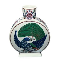 Vintage Byzantium Peacock Vase For Elizabeth Arden Porcelain- Made In Japan