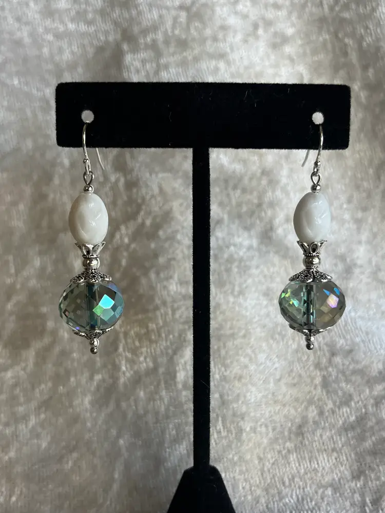 #93 "Blingy Blang" - Mini Perfume Bottle - Handmade by Me -- AB Glass Earrings