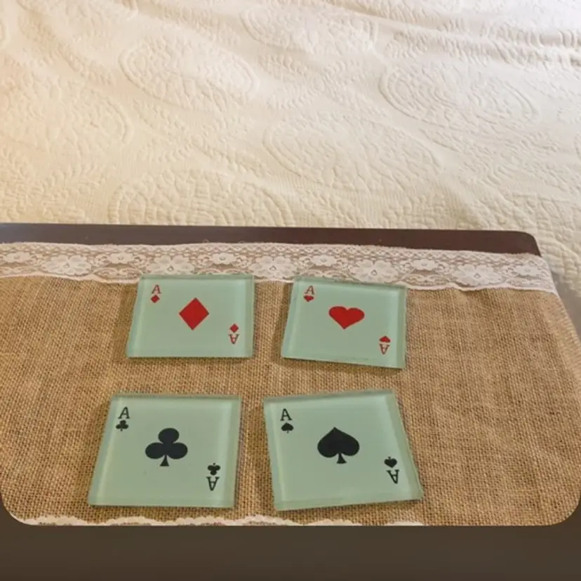 Aces Coasters, all glass