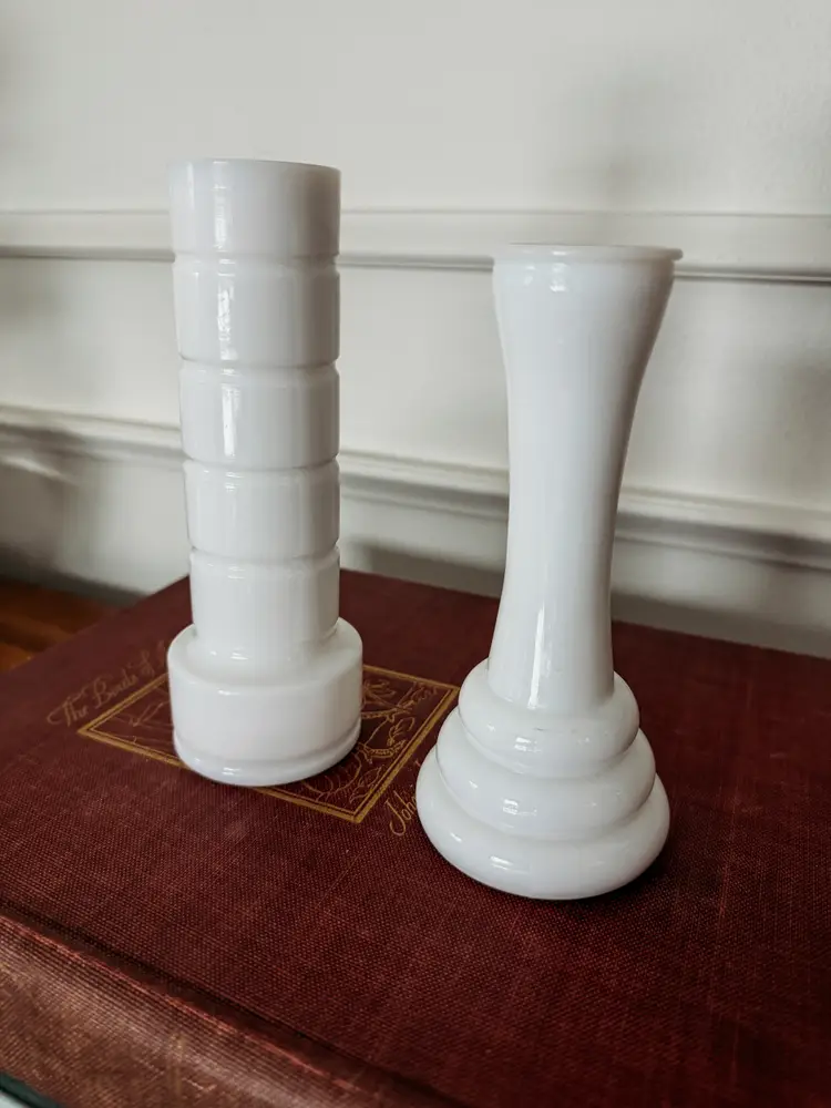 Beehive Milk Glass Bud Vase